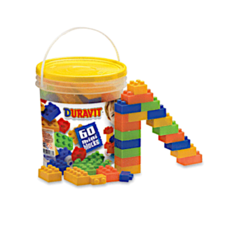 Balde de mini Bloques 60 piezas "Duravit" "La Rana"