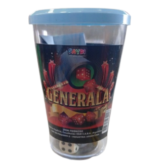 Juego de Generala con Vaso, Cubilete y 5 Dados "Faidy" "La Rana"