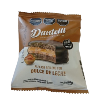 Alfajor "Dantelli" de dulce de leche x 50 gr