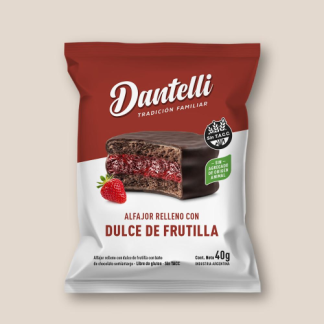 Alfajor "Dantelli" de dulce de frutilla x 40gr