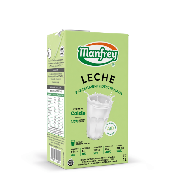 Leche larga vida Descremada "Manfrey" x 1 lt.