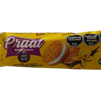 Galletitas rellenas de vainilla con vainilla "Praat" x 90 gr