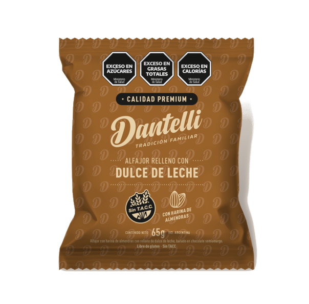 Alfajor "Dantelli" premium con harina de almendras